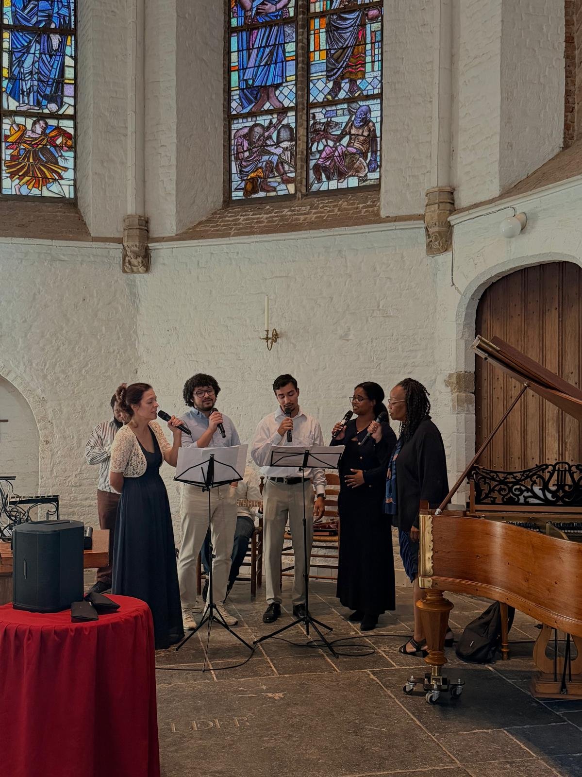 Optreden van de muziekgroep
